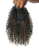 Water Wave Drawstring Ponytail – Premium Human Hair Blend – Instant Curly Extension