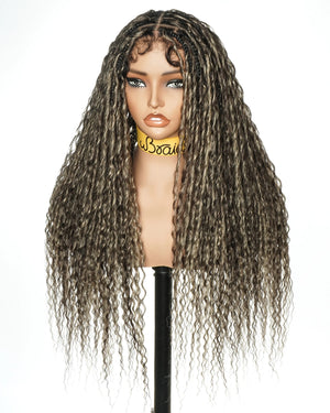 28" Boho Box Braided Wig – Swiss HD Lace 13x6 Frontal – Tangleless Air Spiral Curls