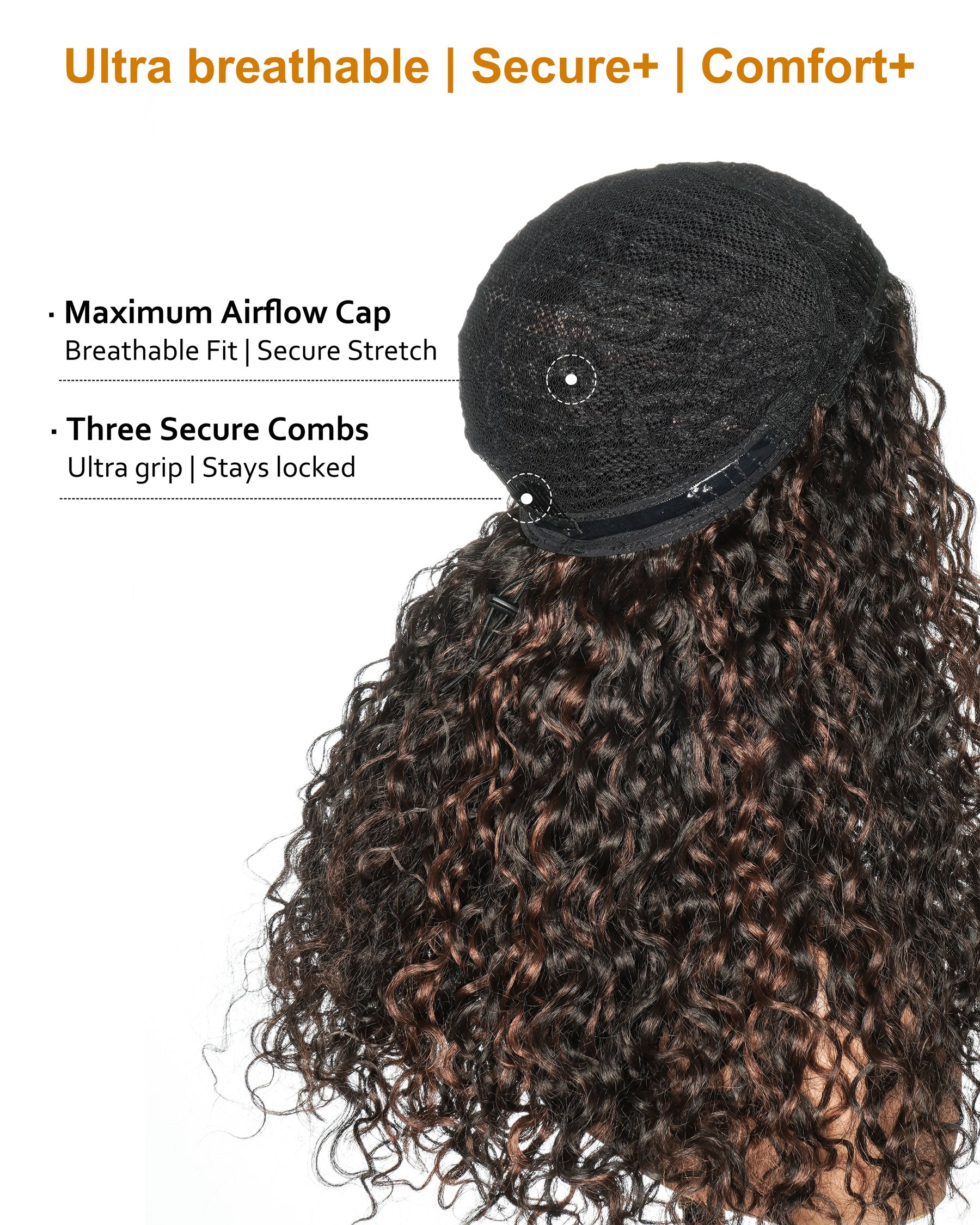 20" Curly Hair Half Wig