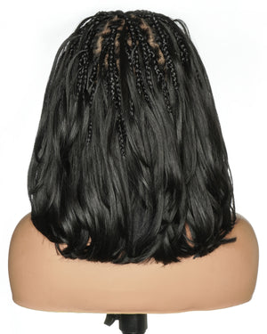 12" French Curls Blend Human Hair Boho Box Braided Wig