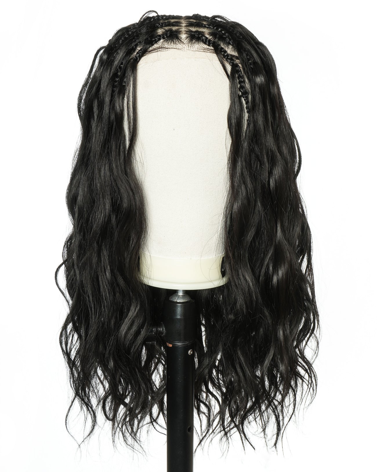 uBraids 24" Full Lace Glueless Blend Human Hair Loose Body Wave Curls Boho Box Braided Wig