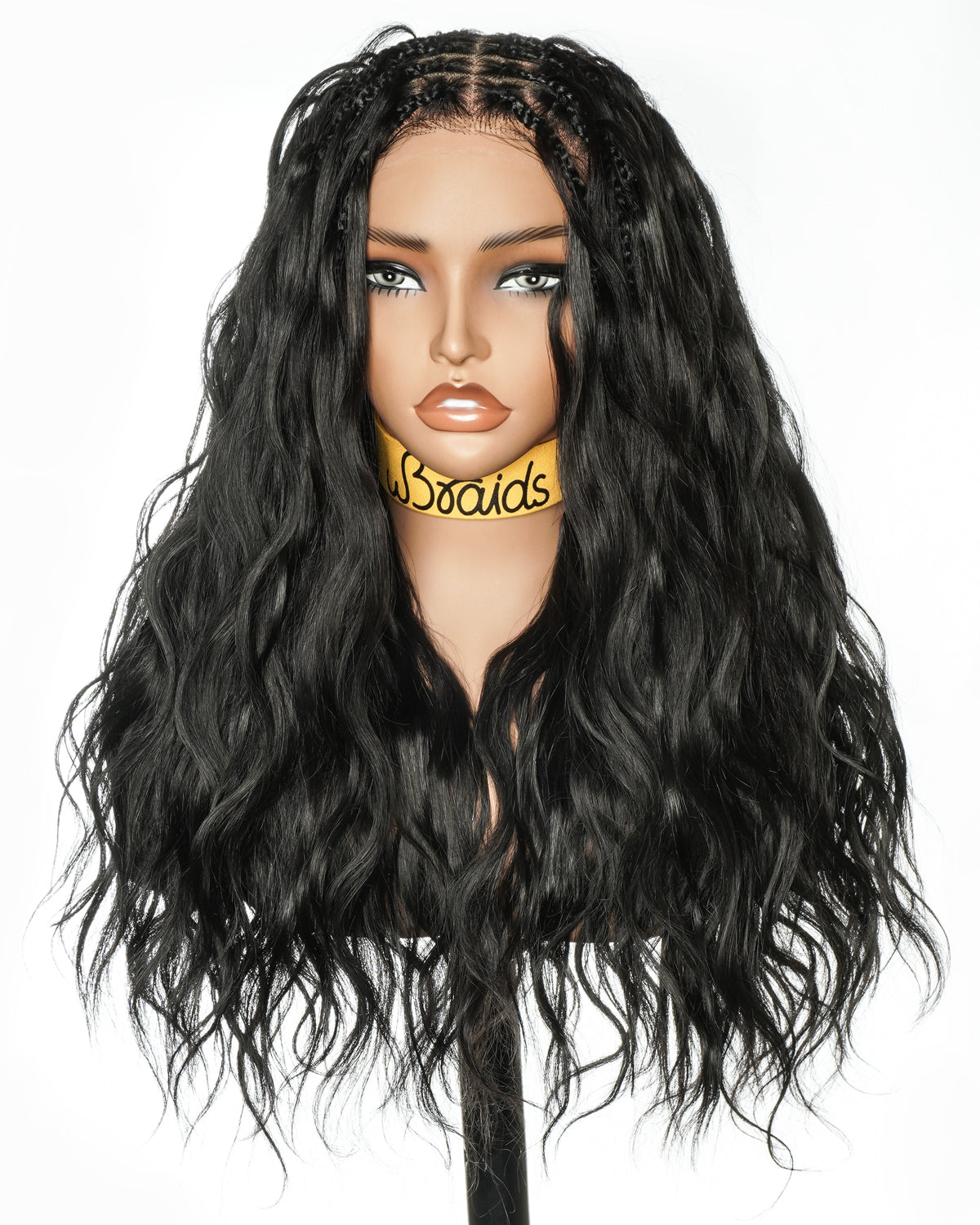 uBraids 24" Full Lace Glueless Blend Human Hair Loose Body Wave Curls Boho Box Braided Wig