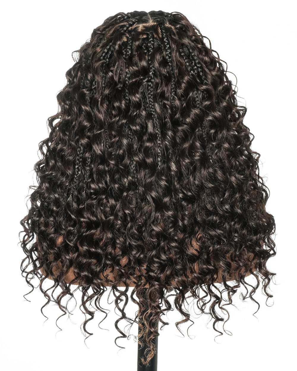 18" Swiss HD Lace Blend Human Hair Glueless Boho Braided Wig