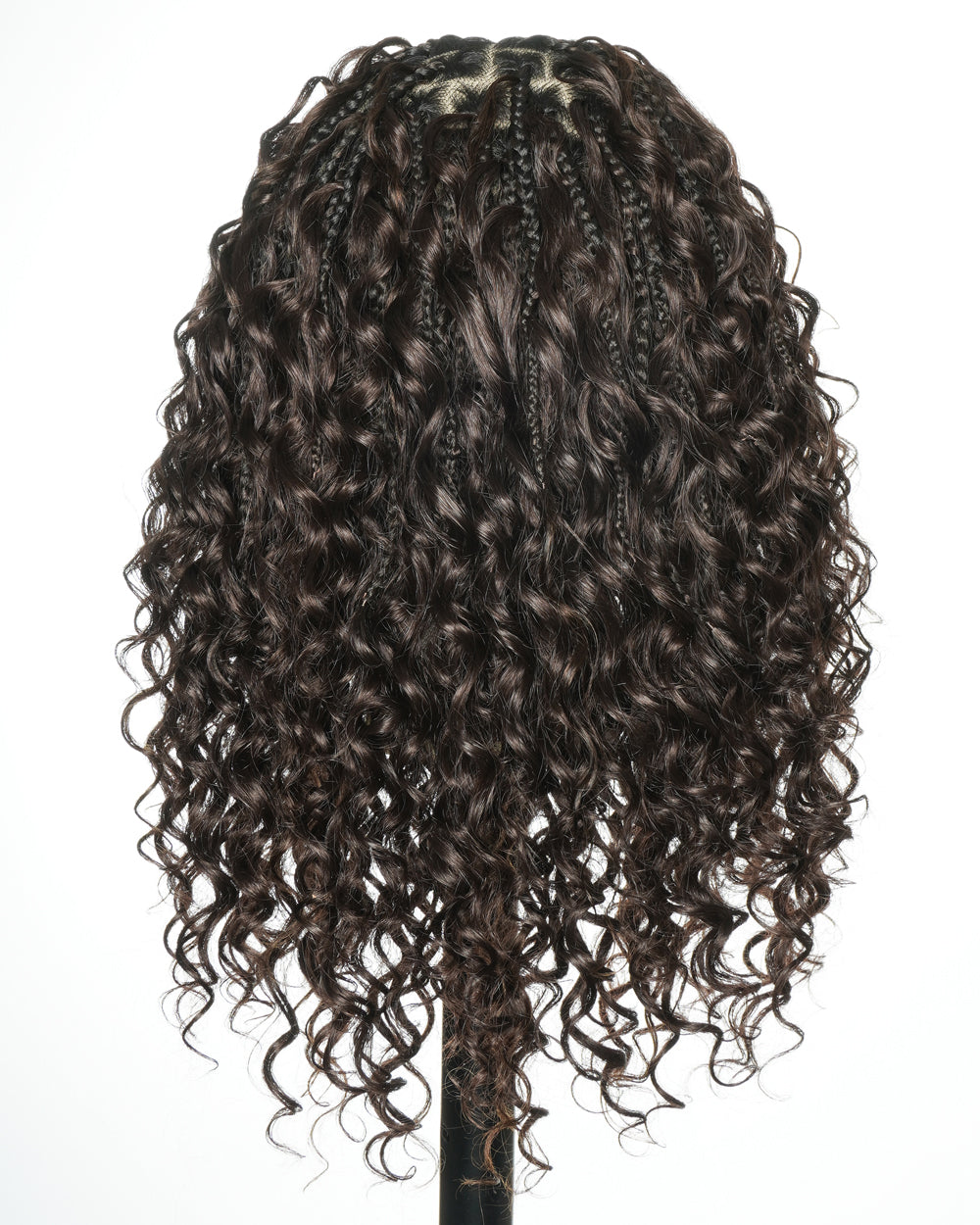 18" Swiss HD Lace Blend Human Hair Glueless Boho Braided Wig