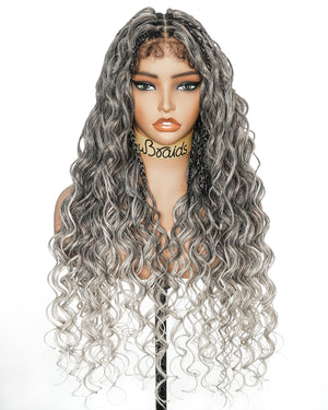 30" Blend Blond Loose Body Knotless Boho Box Braided Wig