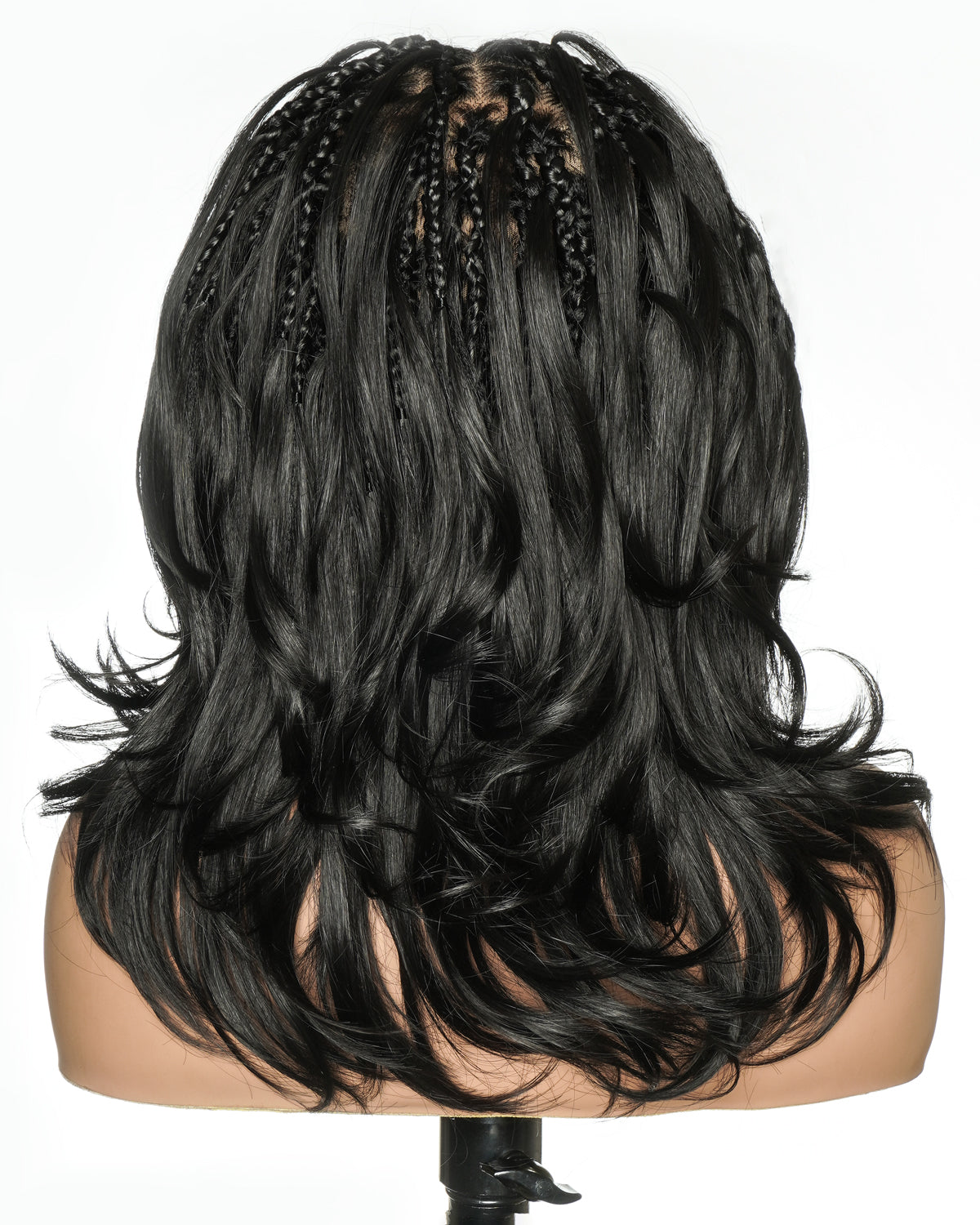 uBraids 14" French Curls Swiss HD Full Lace Boho Box Braided Wig with Human Hair Baby Hair & Drawstring Front and Back
