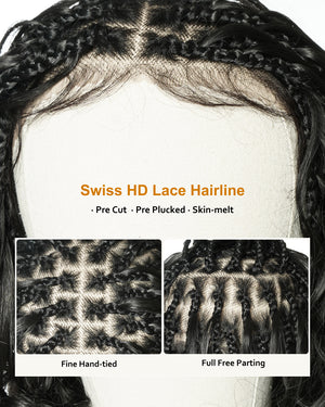 12" French Curls Full Lace Boho Box Braided Wig