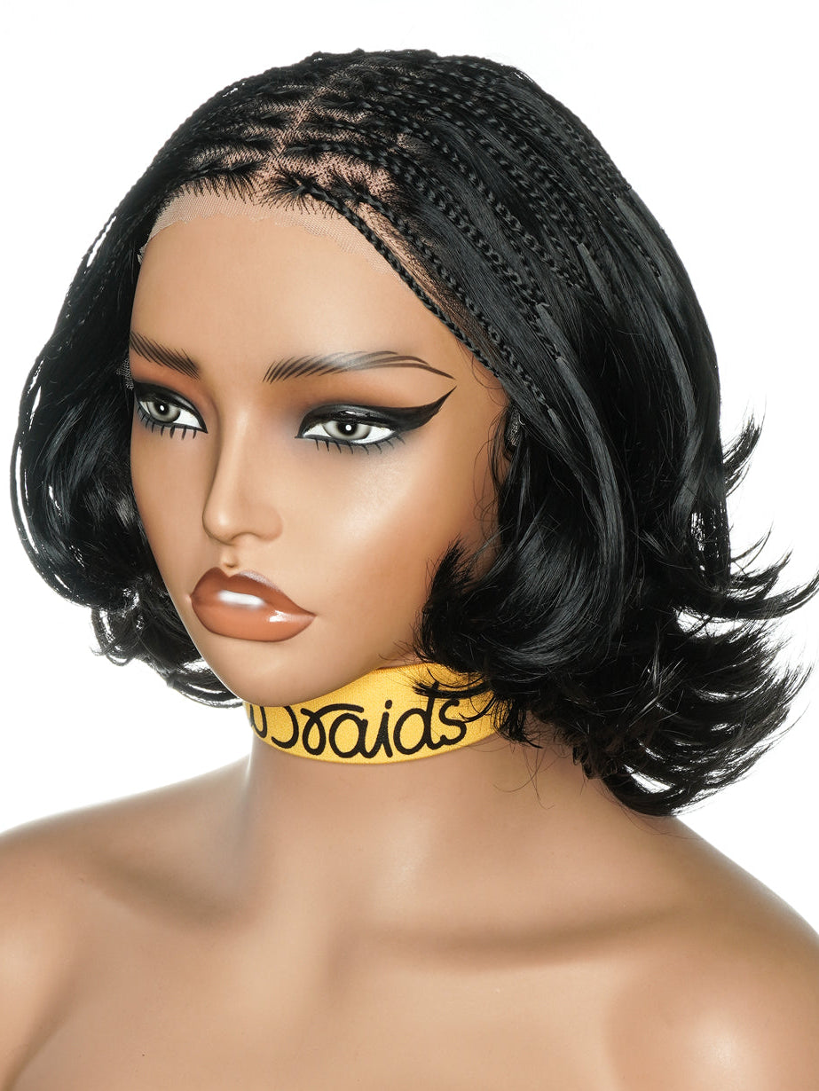 12" French Curls Lace Frontal Bobo Braided Wig