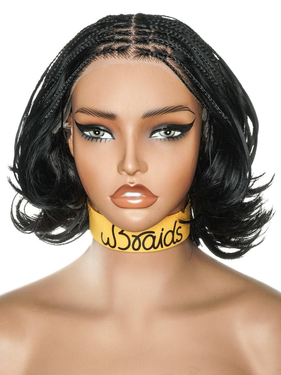 12" French Curls Lace Frontal Bobo Braided Wig