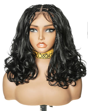 12" French Curls Full Lace Boho Box Braided Wig