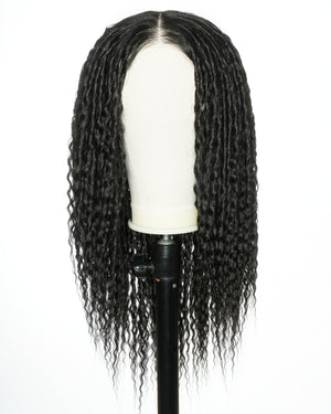 Air Spiral Wave 22" 13*6 Lace Frontal Blend Human Hair Wig