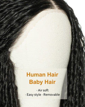 Air Spiral Wave 22" 13*6 Lace Frontal Blend Human Hair Wig