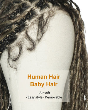 28" Boho Box Braided Wig – Swiss HD Lace 13x6 Frontal – Tangleless Air Spiral Curls