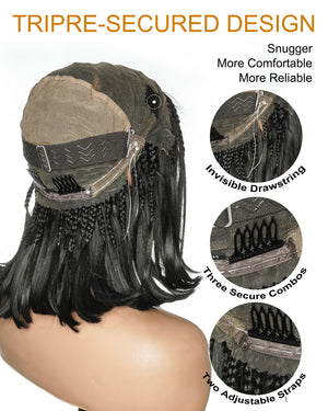 12" French Curls Blend Human Hair Boho Box Braided Wig