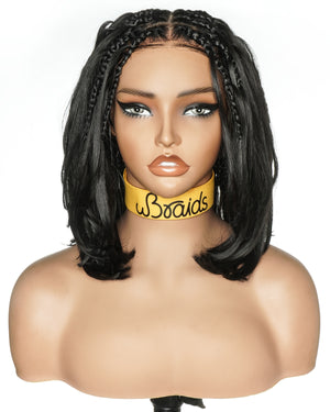 12" French Curls Blend Human Hair Boho Box Braided Wig