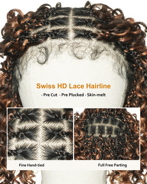 uBraids 14" Deep Wave Knotless Boho Box Braided Wig