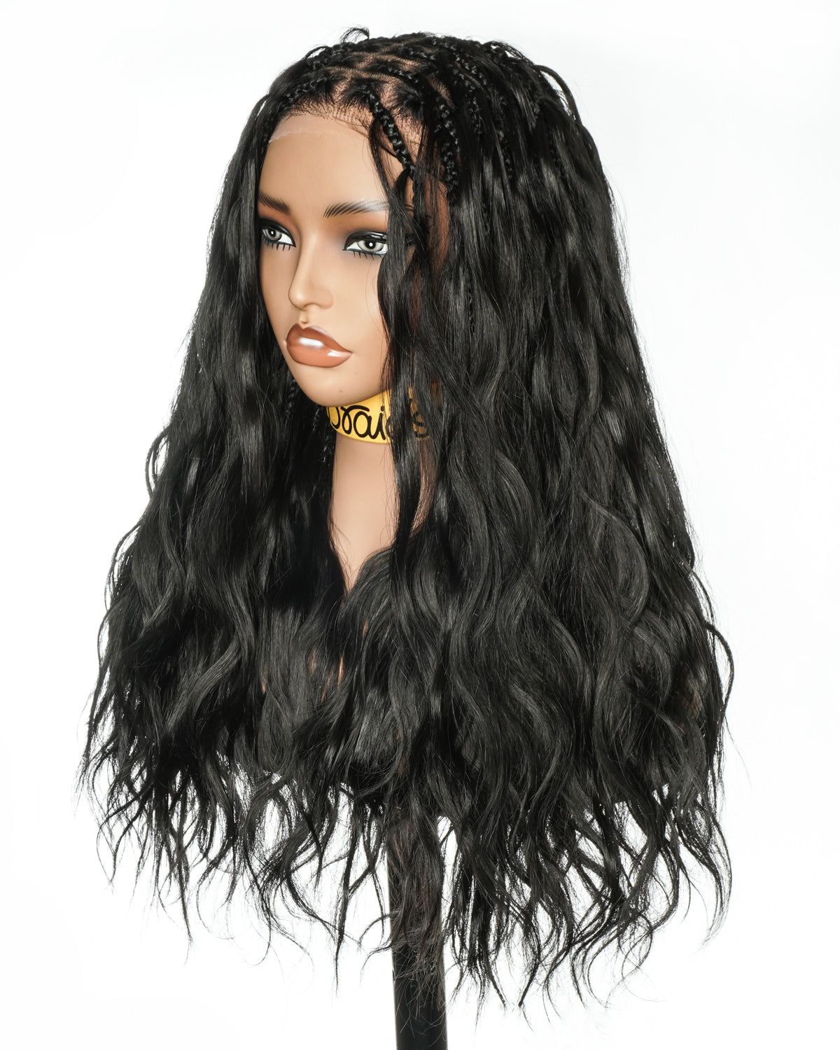 uBraids 24" Full Lace Glueless Blend Human Hair Loose Body Wave Curls Boho Box Braided Wig