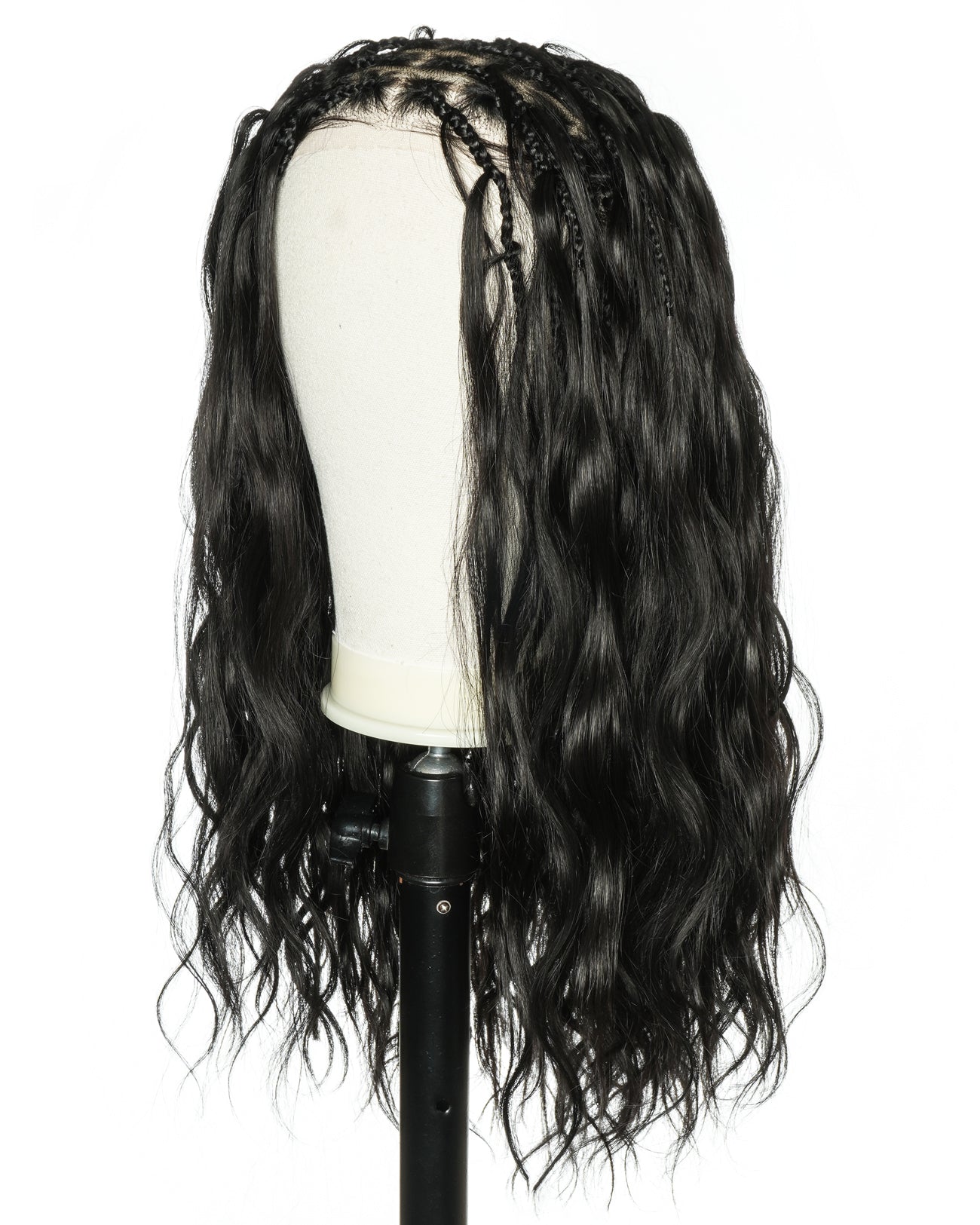 uBraids 24" Full Lace Glueless Blend Human Hair Loose Body Wave Curls Boho Box Braided Wig