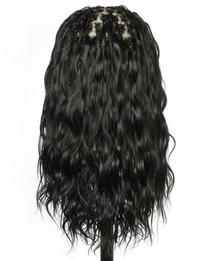 uBraids 24" Full Lace Glueless Blend Human Hair Loose Body Wave Curls Boho Box Braided Wig