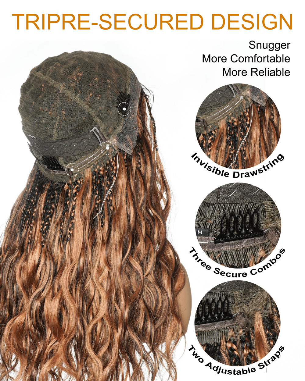 uBraids 24" Full Lace Glueless Blend Human Hair Loose Body Wave Curls Boho Box Braided Wig