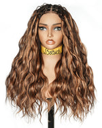 uBraids 24" Full Lace Glueless Blend Human Hair Loose Body Wave Curls Boho Box Braided Wig