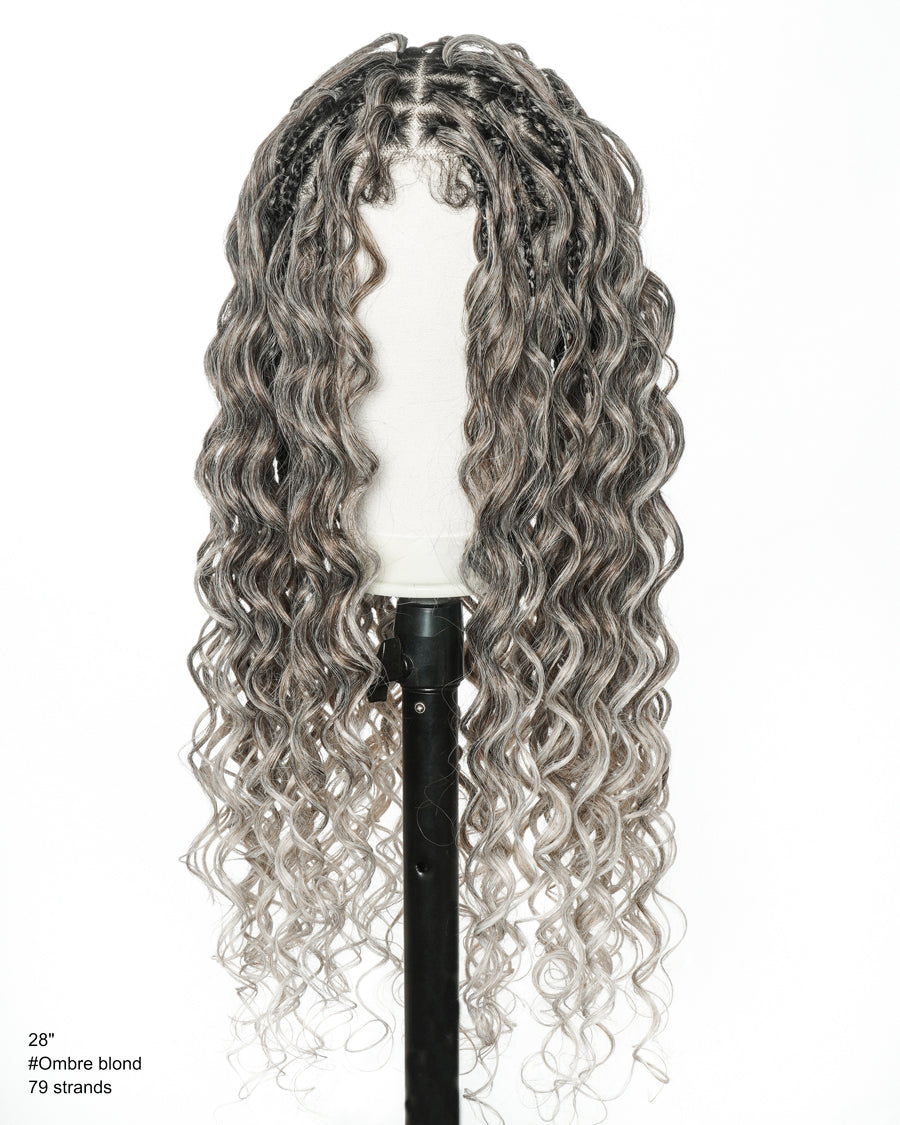 30" Blend Blond Loose Body Knotless Boho Box Braided Wig