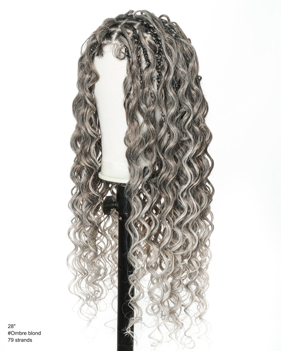 30" Blend Blond Loose Body Knotless Boho Box Braided Wig
