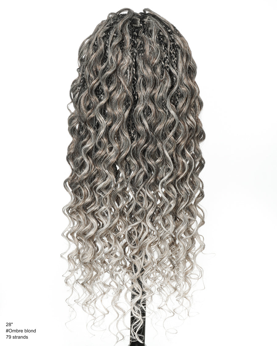 30" Blend Blond Loose Body Knotless Boho Box Braided Wig