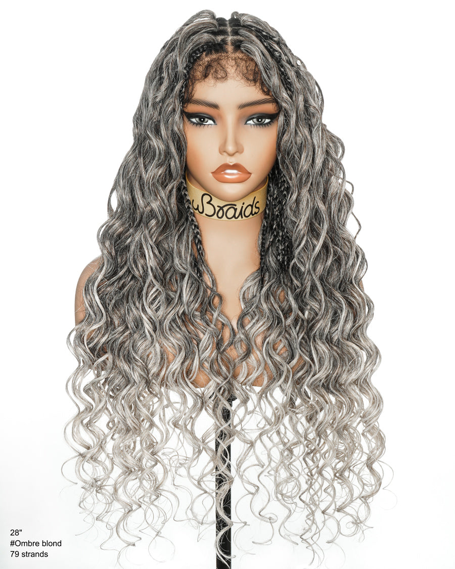 30" Blend Blond Loose Body Knotless Boho Box Braided Wig
