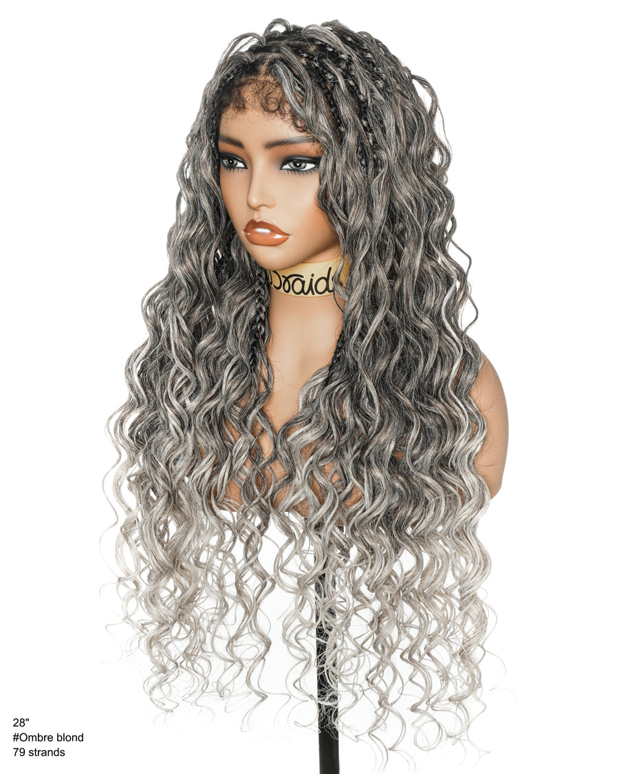 30" Blend Blond Loose Body Knotless Boho Box Braided Wig