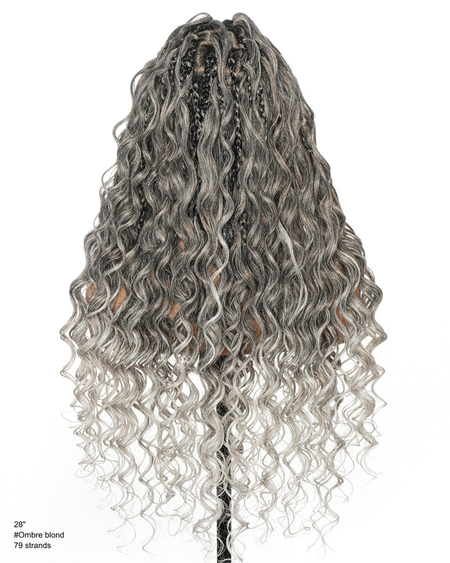 30" Blend Blond Loose Body Knotless Boho Box Braided Wig