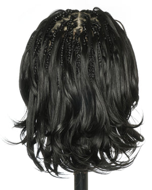 uBraids 14" French Curls Swiss HD Full Lace Boho Box Braided Wig with Human Hair Baby Hair & Drawstring Front and Back