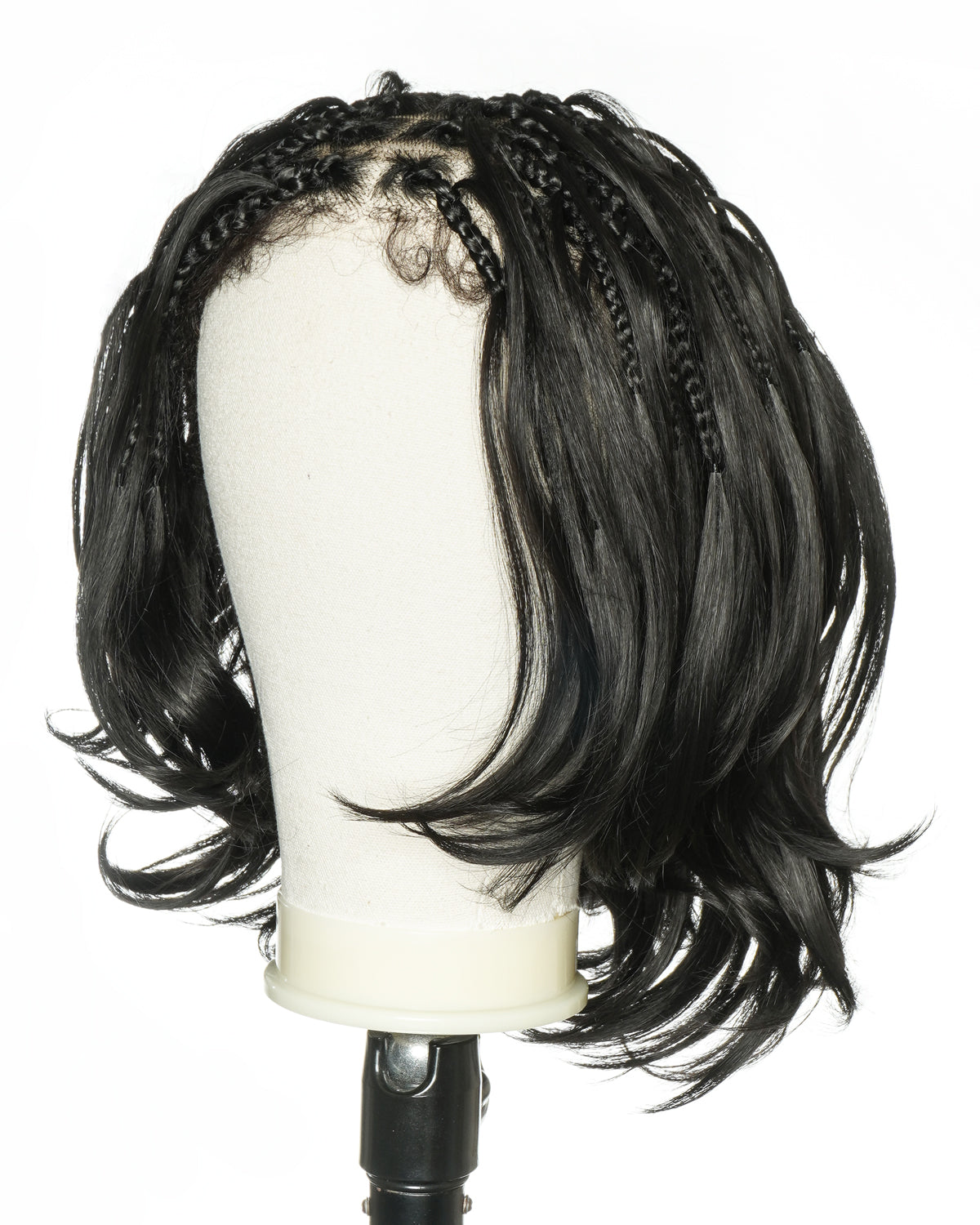 uBraids 14" French Curls Swiss HD Full Lace Boho Box Braided Wig with Human Hair Baby Hair & Drawstring Front and Back