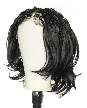 uBraids 14" French Curls Swiss HD Full Lace Boho Box Braided Wig with Human Hair Baby Hair & Drawstring Front and Back