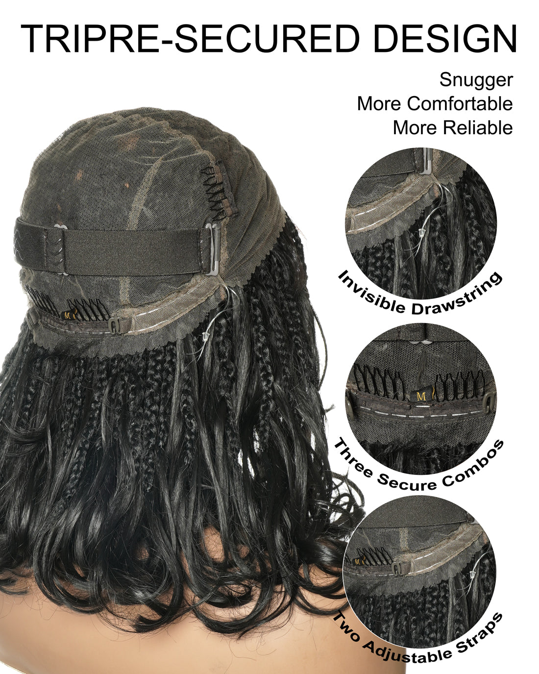 12" French Curls Full Lace Boho Box Braided Wig