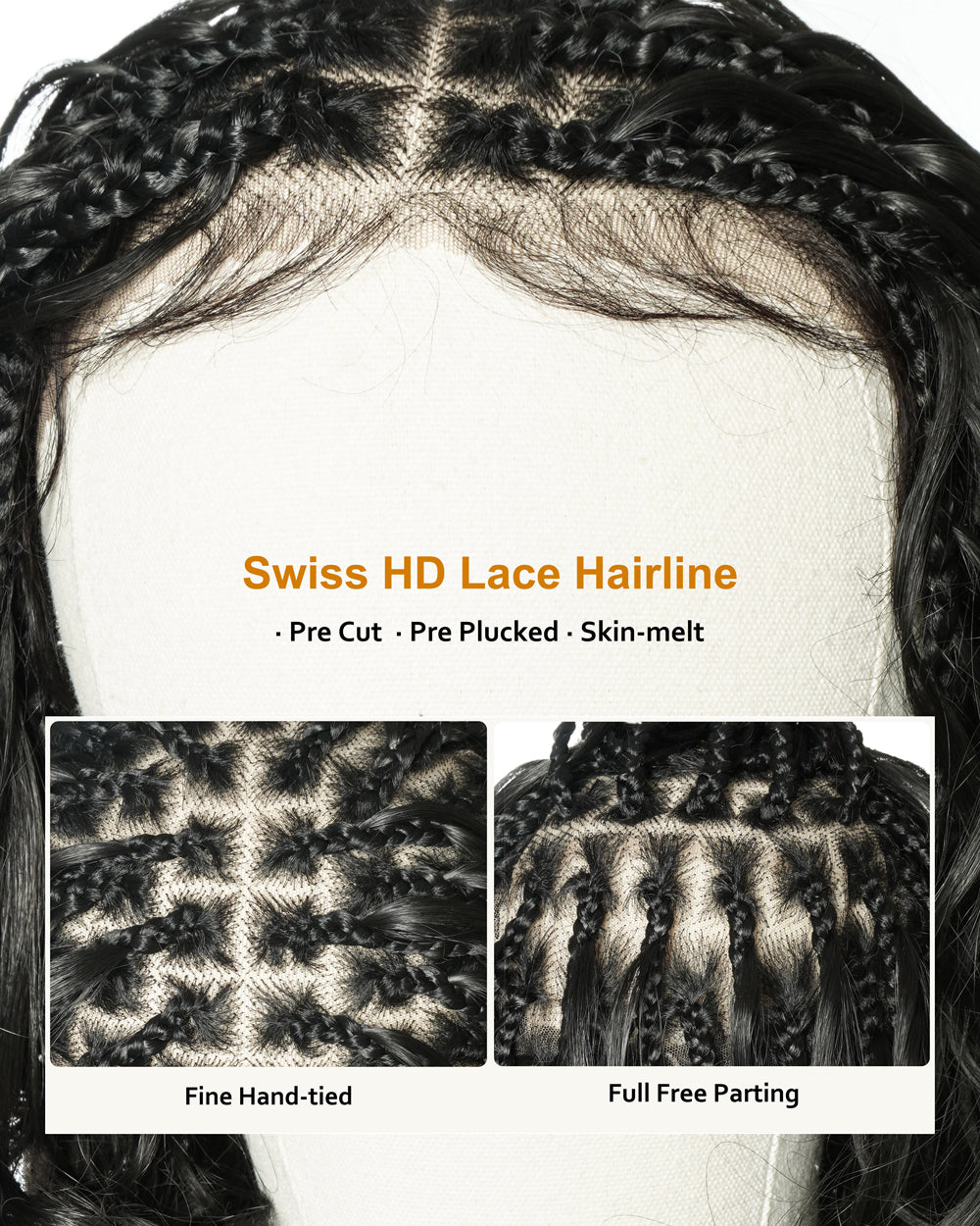 12" French Curls Full Lace Boho Box Braided Wig