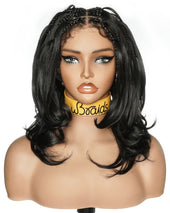 uBraids 14" French Curls Swiss HD Full Lace Boho Box Braided Wig with Human Hair Baby Hair & Drawstring Front and Back