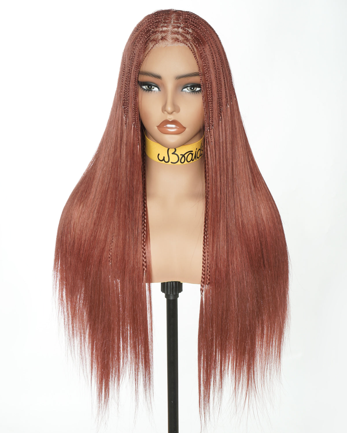 30" Lace Frontal Boho Braided Wig Ginger Color